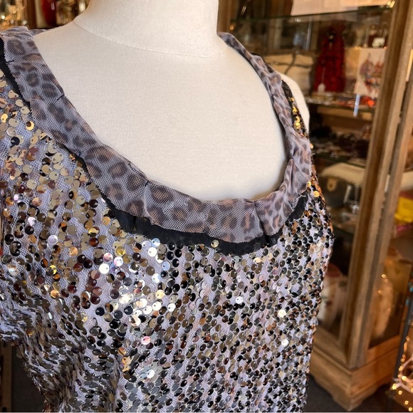 Chicos Sequined Silver Tank Top - Picture 2 of 5